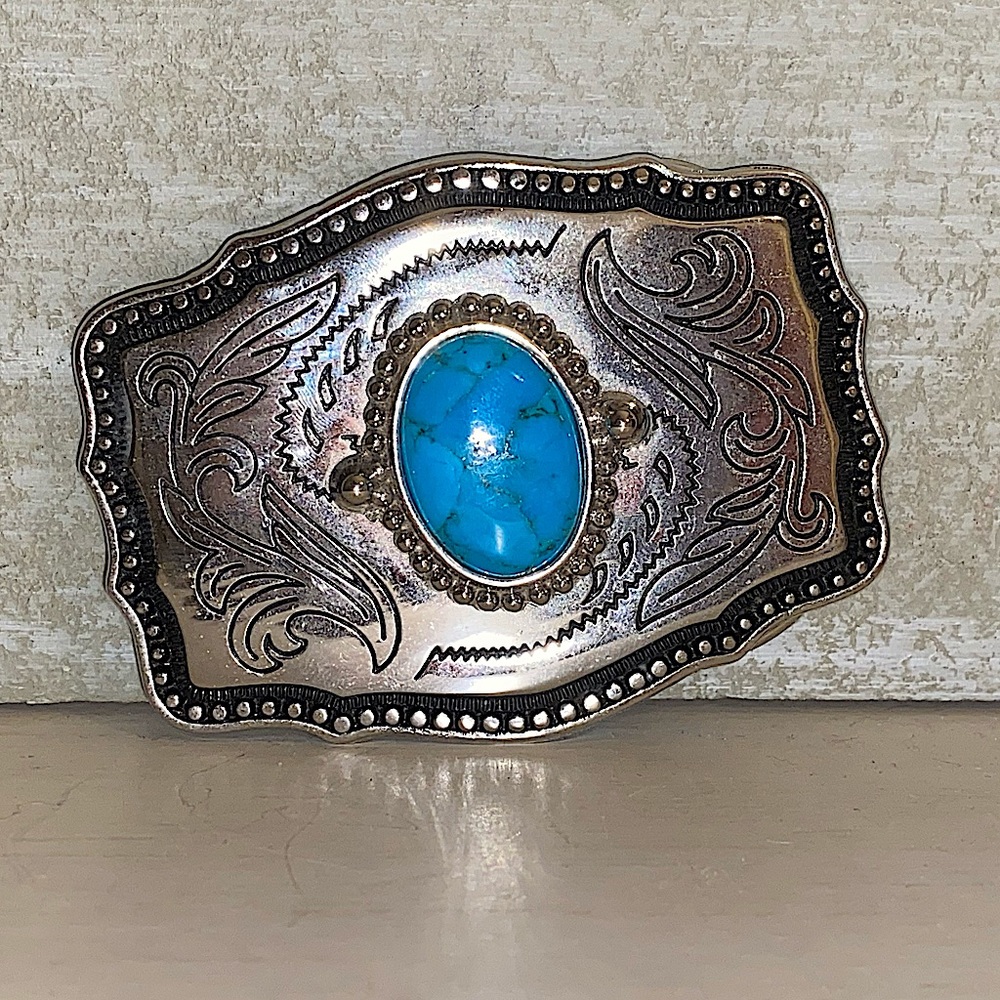 Turquoise Stoned Belt Buckle
